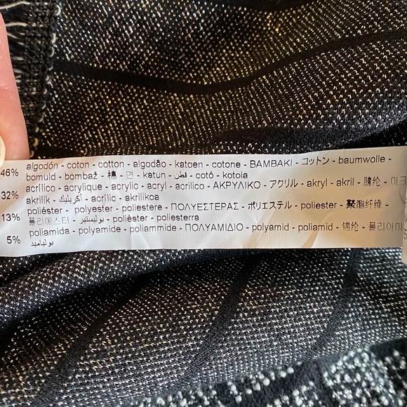 Zara Basic Black and Beige Tweed Long Open Cardigan / Duster - Picture 7 of 12